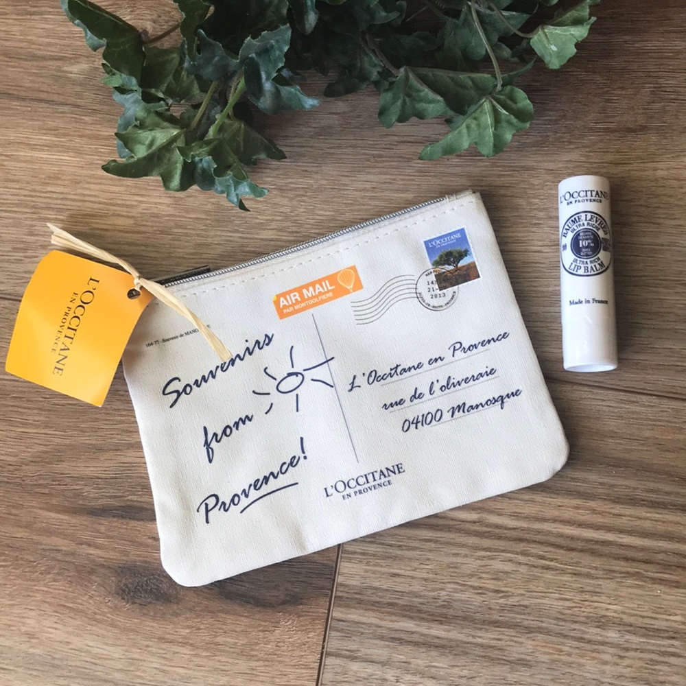 L’OCCITANE LIP BALM & POUCH Brand New! The gold standard in French skincare!